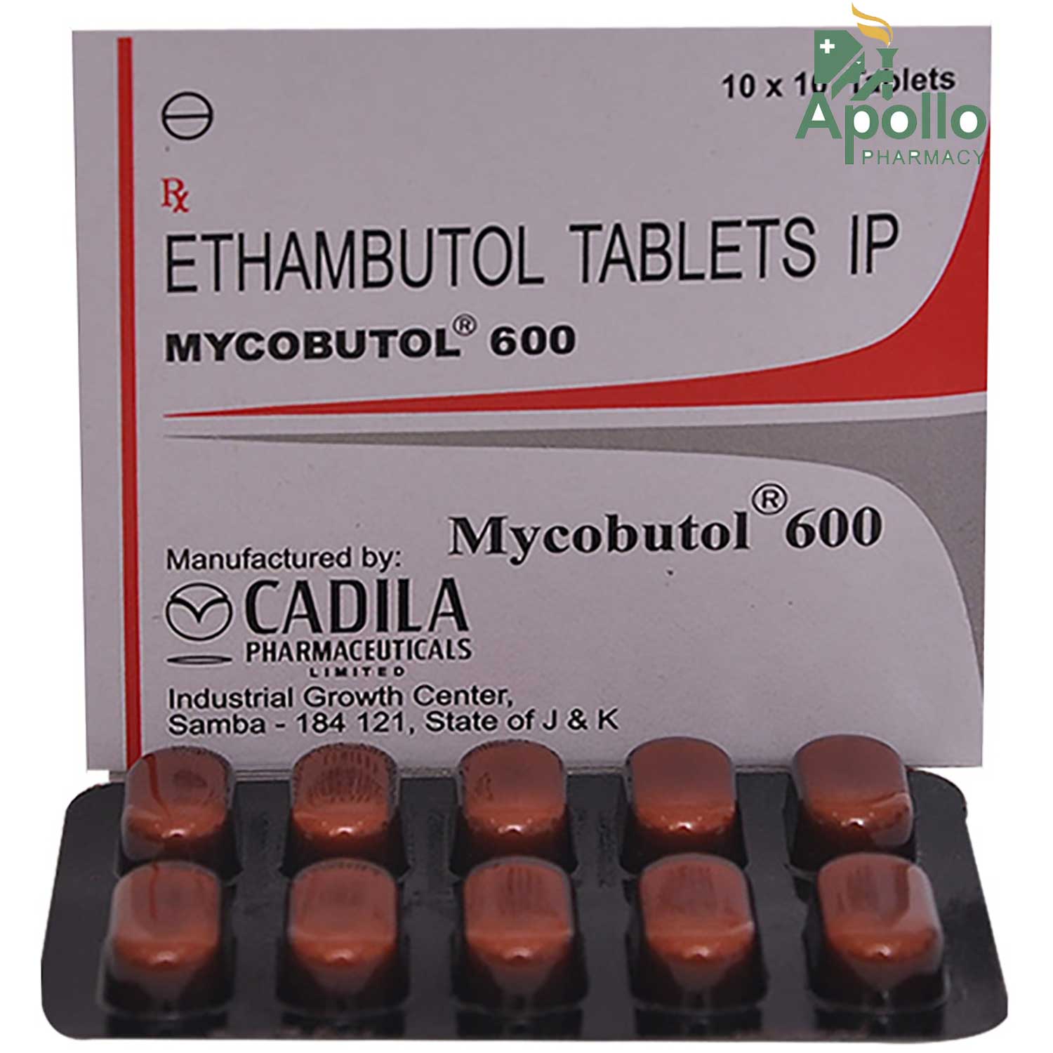 MYCOBUTOL 600MG TABLET, Pack of 10 TABLETS MYCOBUTOL 600MG TABLET, Pack of 10 TABLETS