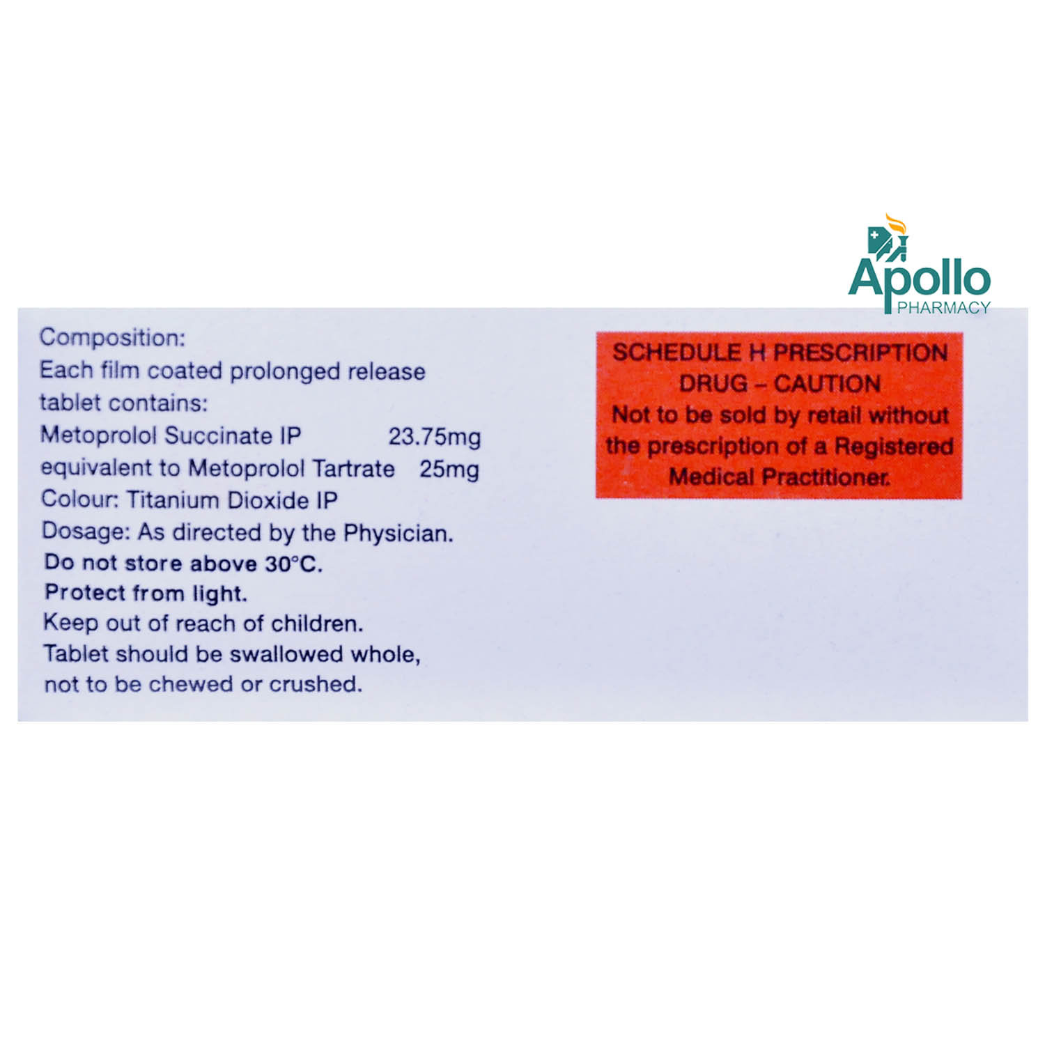 Myoprol XL 25 Tablet 10's, Pack of 10 TABLETS Myoprol XL 25 Tablet 10's, Pack of 10 TABLETS