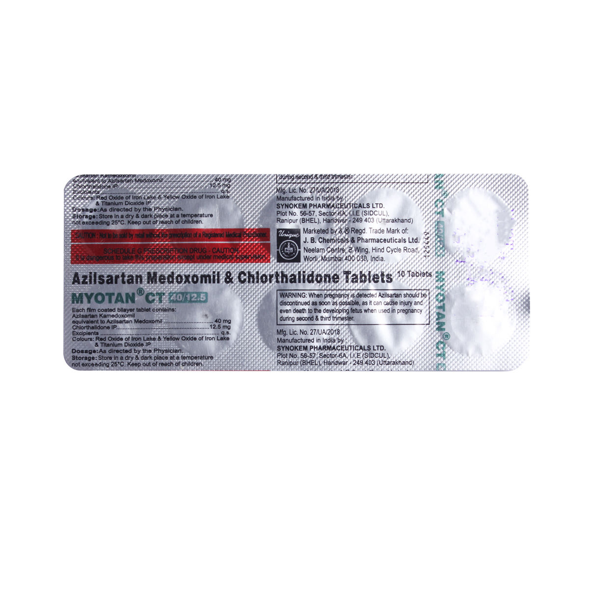 Buy Myotan CT 40/12.5 Tablet 10's Online