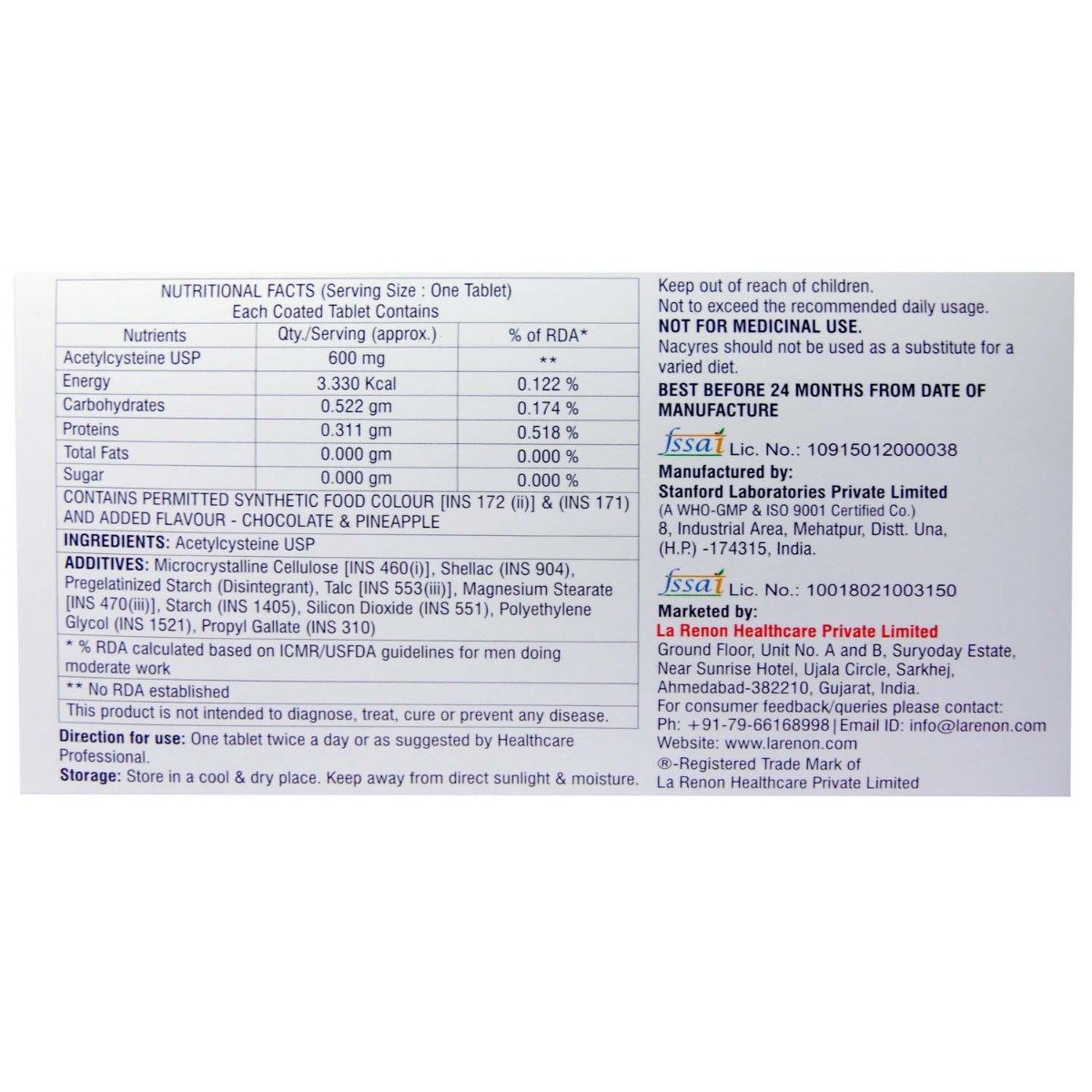 Nacyres Tablet 10's, Pack of 10 TABLETS Nacyres Tablet 10's, Pack of 10 TABLETS