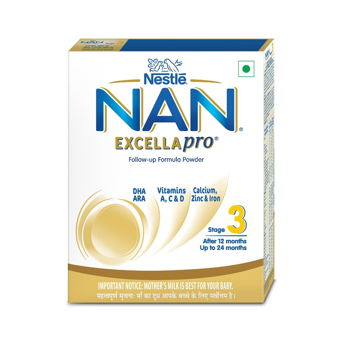 Nestle Nan Excellapro Follow-Up Formula Stage 3 (After 12 Months) Powder, 400 gm Refill Pack, Pack of 1 Nestle Nan Excellapro Follow-Up Formula Stage 3 (After 12 Months) Powder, 400 gm Refill Pack, Pack of 1
