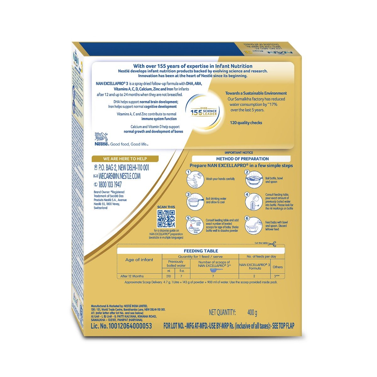 Nestle Nan Excellapro Follow-Up Formula Stage 3 (After 12 Months) Powder, 400 gm Refill Pack, Pack of 1 Nestle Nan Excellapro Follow-Up Formula Stage 3 (After 12 Months) Powder, 400 gm Refill Pack, Pack of 1