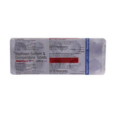 Naprosyn D 250mg Tablet 10's, Pack of 10 TabletS