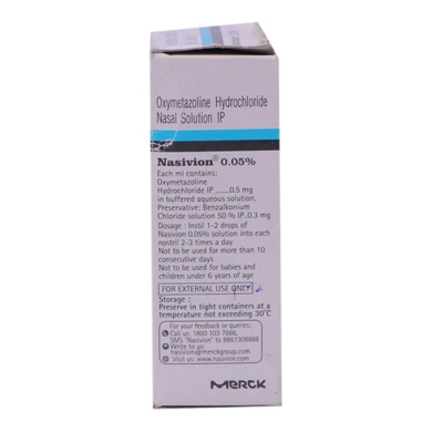 Nasivion 0.05% Nasal solution, 10 ml, Pack of 1 SOLUTION