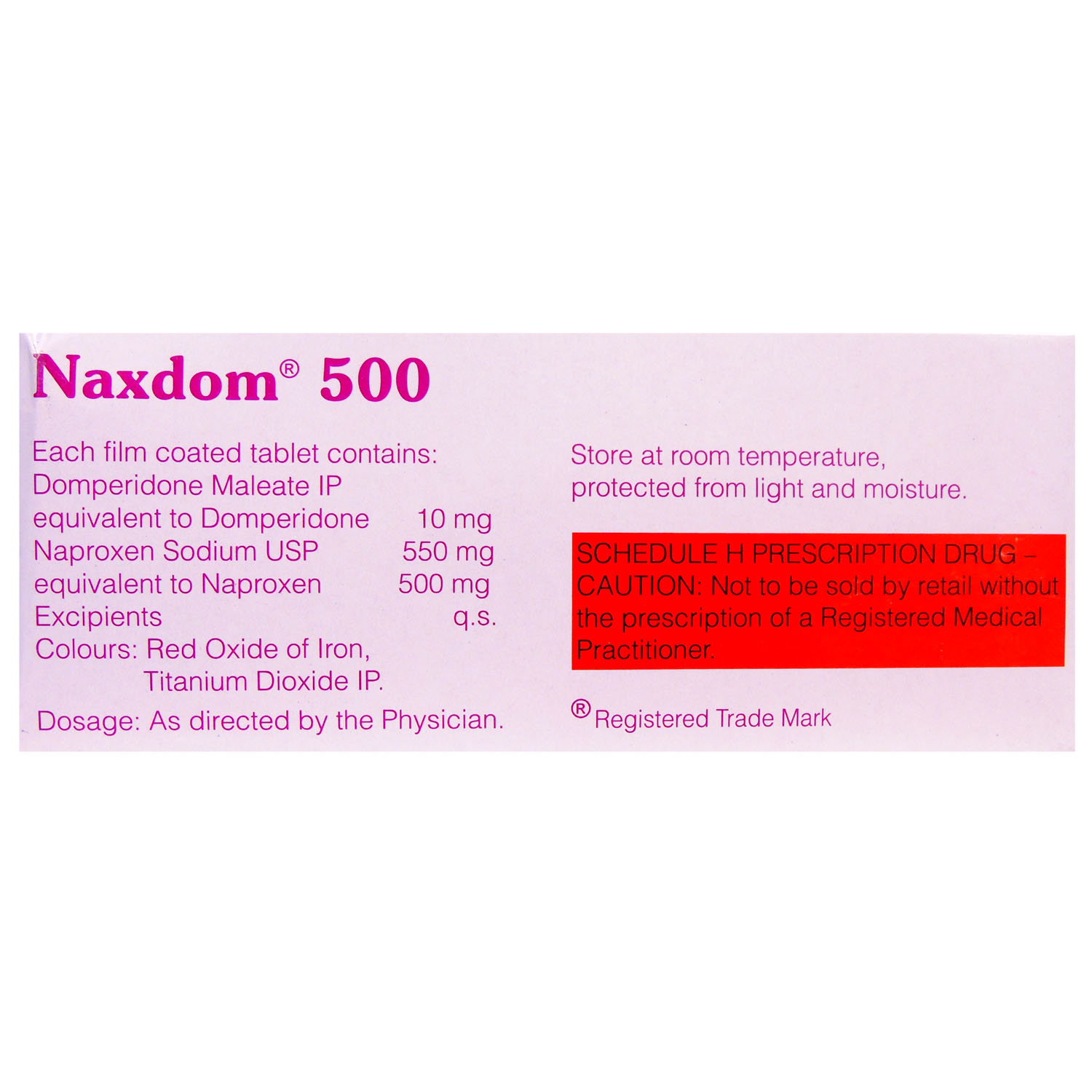 Naxdom 500 Tablet 10's, Pack of 10 TABLETS Naxdom 500 Tablet 10's, Pack of 10 TABLETS