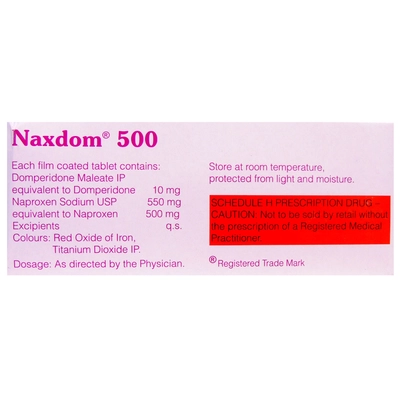 Naxdom 500 Tablet 10's, Pack of 10 TABLETS