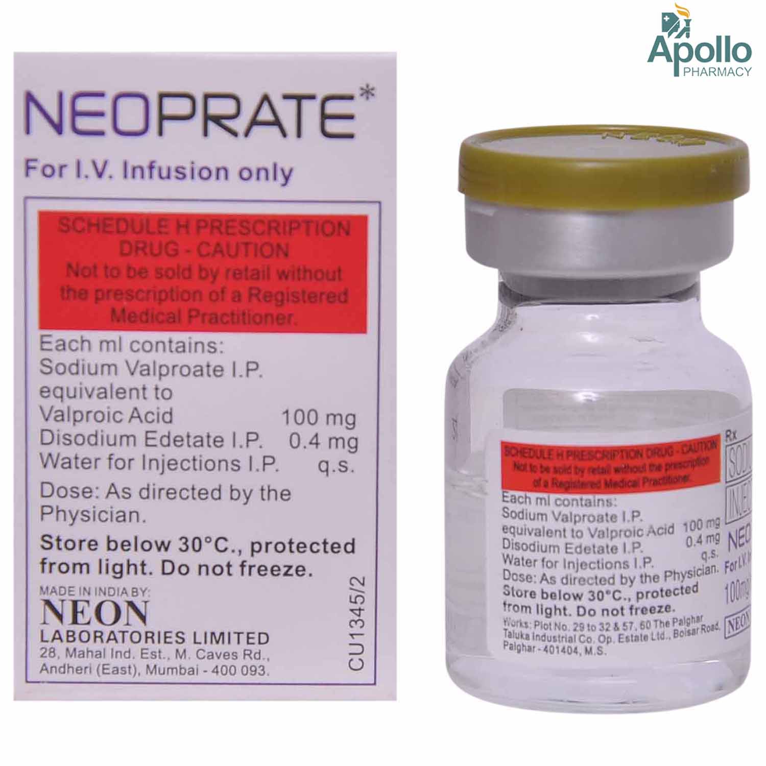 NEOPRATE INJECTION 5ML, Pack of 1 Injection NEOPRATE INJECTION 5ML, Pack of 1 Injection