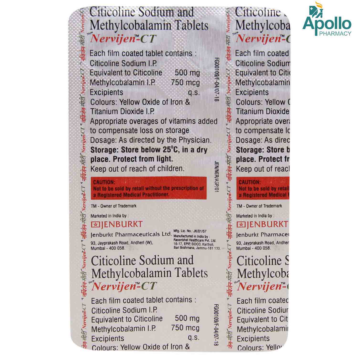 New Nervijen CT Tablet 10's, Pack of 10 TABLETS New Nervijen CT Tablet 10's, Pack of 10 TABLETS