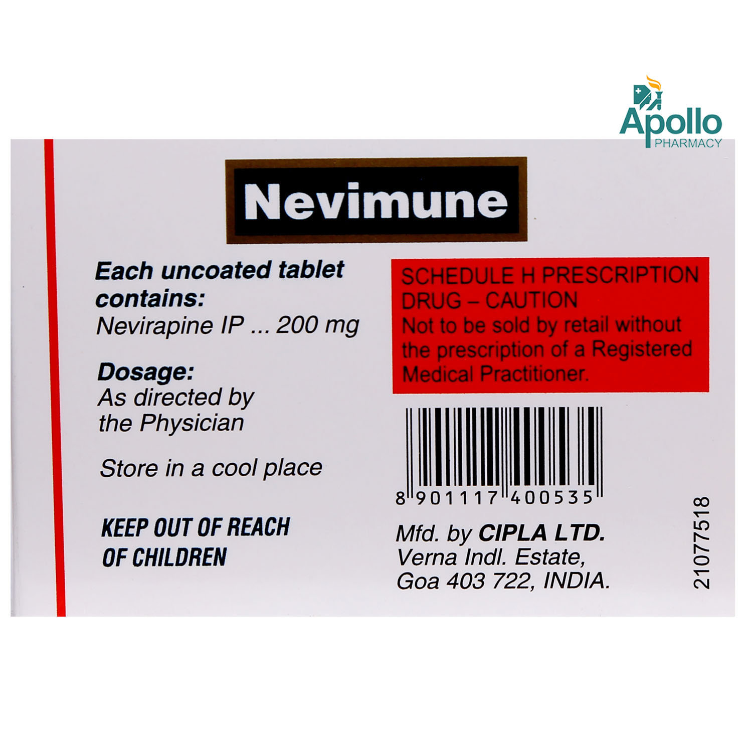 NEVIMUNE 200MG TABLET 10'S, Pack of 10 TABLETS NEVIMUNE 200MG TABLET 10'S, Pack of 10 TABLETS