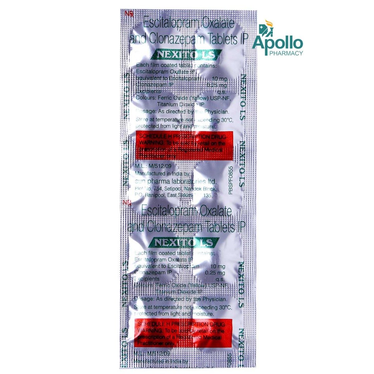 Nexito LS Tablet 10's, Pack of 10 TABLETS Nexito LS Tablet 10's, Pack of 10 TABLETS