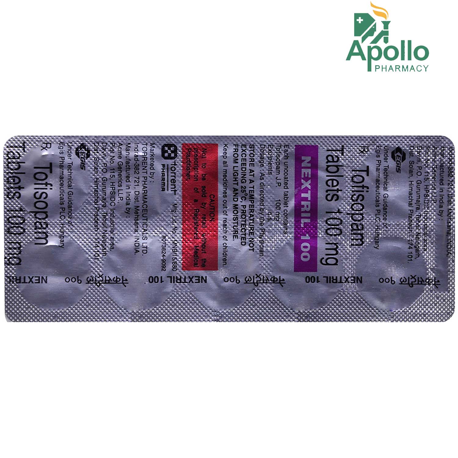 Nextril 100 Tablet 10's, Pack of 10 TABLETS Nextril 100 Tablet 10's, Pack of 10 TABLETS