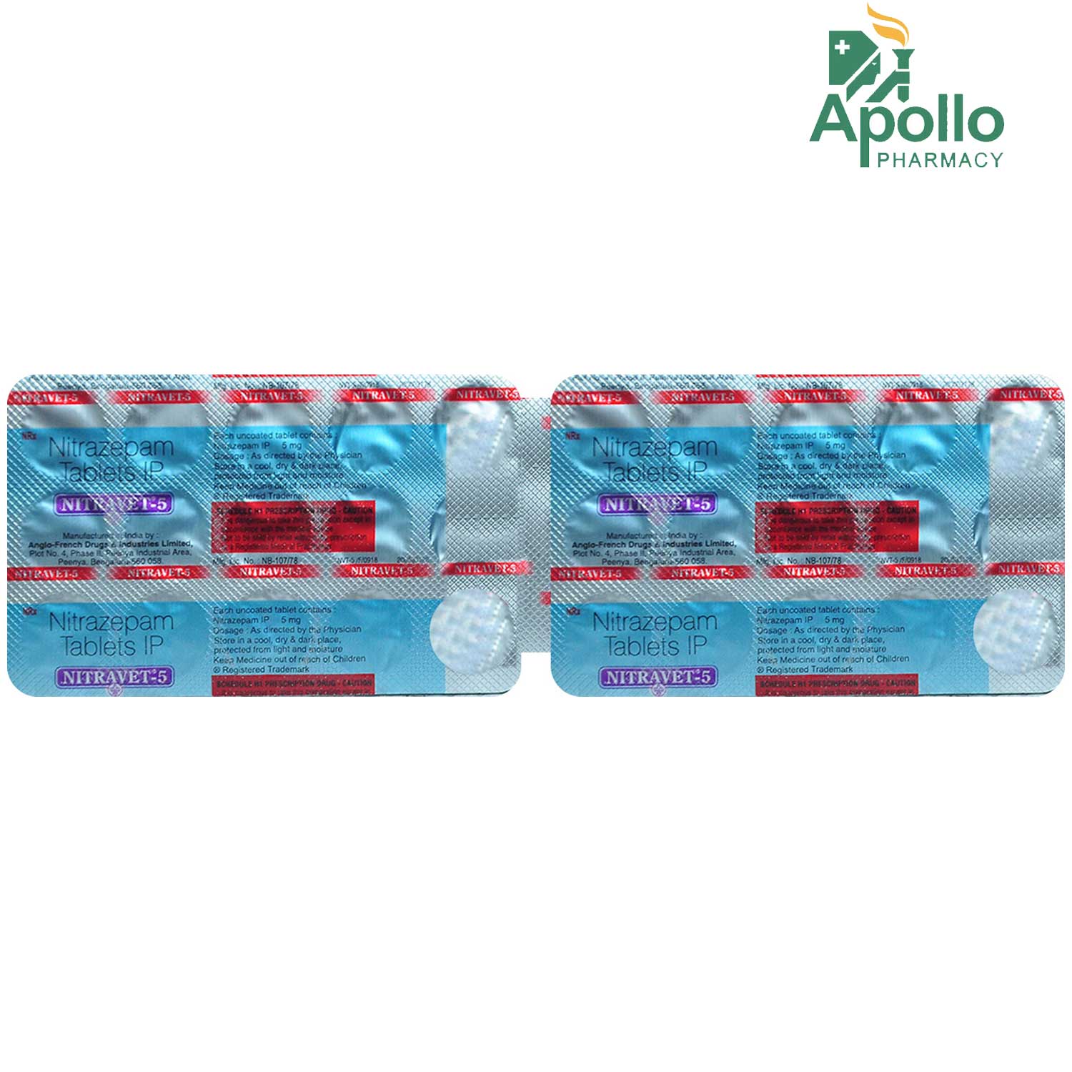 NITRAVET 5MG TABLET 15'S, Pack of 15 TABLETS NITRAVET 5MG TABLET 15'S, Pack of 15 TABLETS