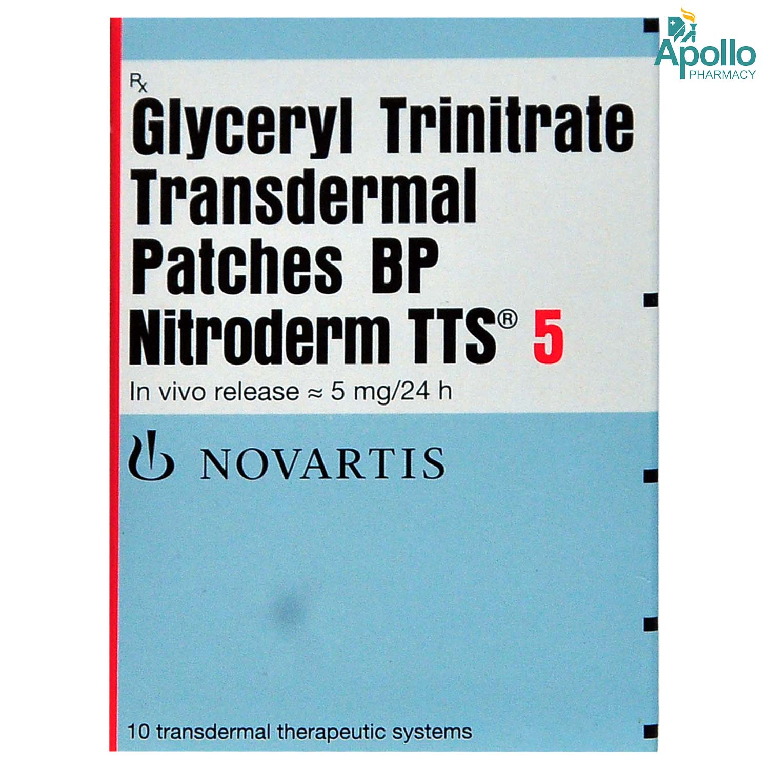 Nitroderm TTS 5 Transdermal Patch, Pack of 1 PATCH Nitroderm TTS 5 Transdermal Patch, Pack of 1 PATCH