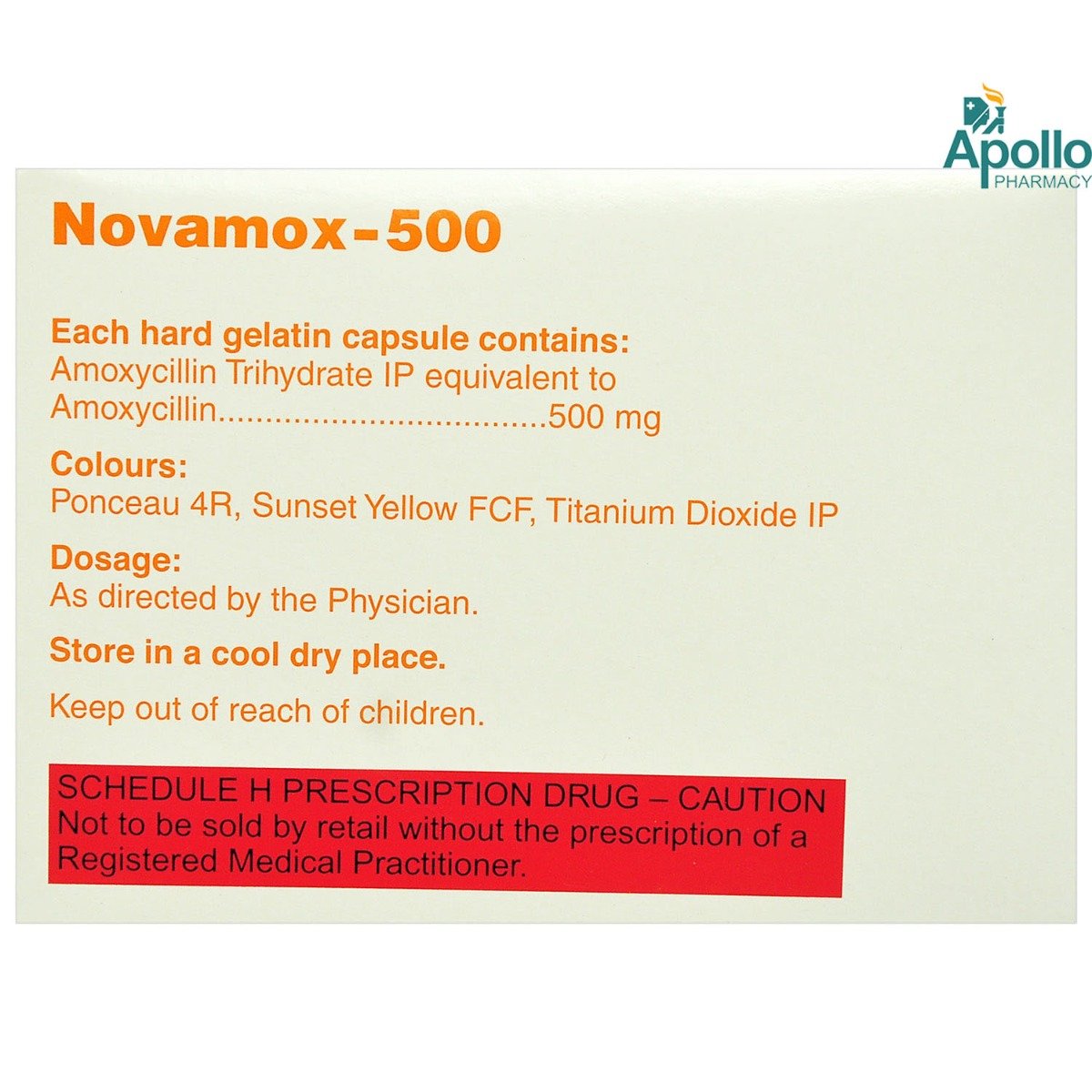 Novamox-500 Capsule 15's, Pack of 15 CAPSULES Novamox-500 Capsule 15's, Pack of 15 CAPSULES