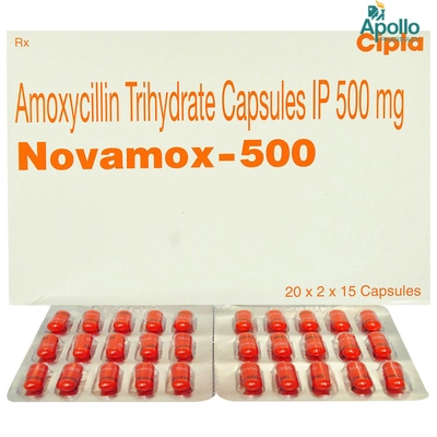 Novamox-500 Capsule 15's, Pack of 15 CAPSULES