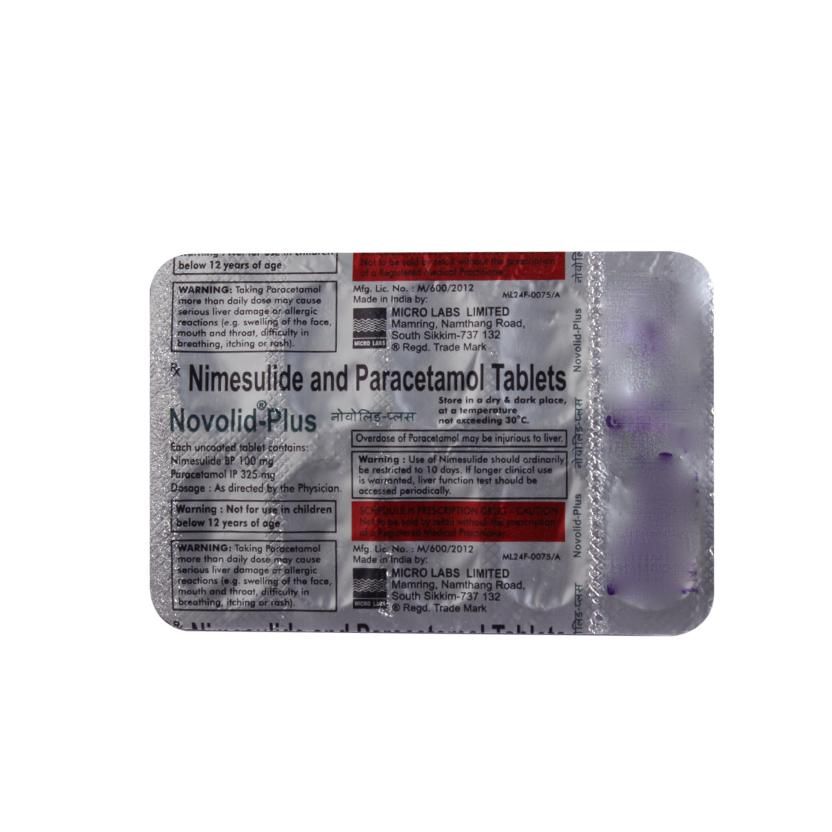 Novolid Plus Tablet 10's, Pack of 10 TABLETS Novolid Plus Tablet 10's, Pack of 10 TABLETS