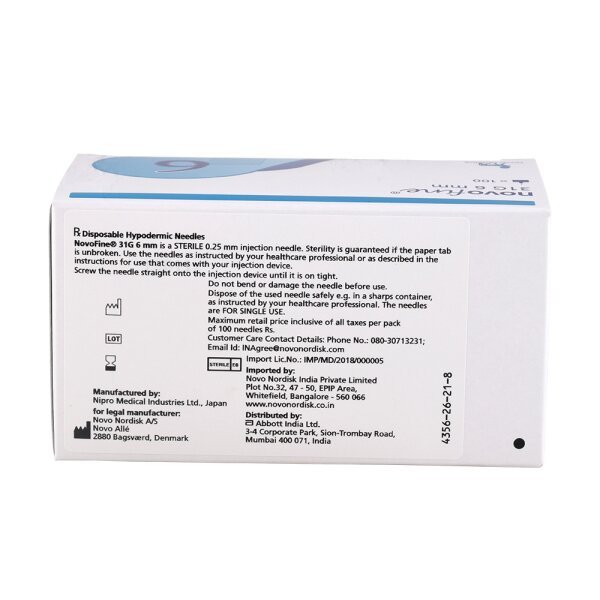 Novofine 31G Needle 1's, Pack of 1 Novofine 31G Needle 1's, Pack of 1