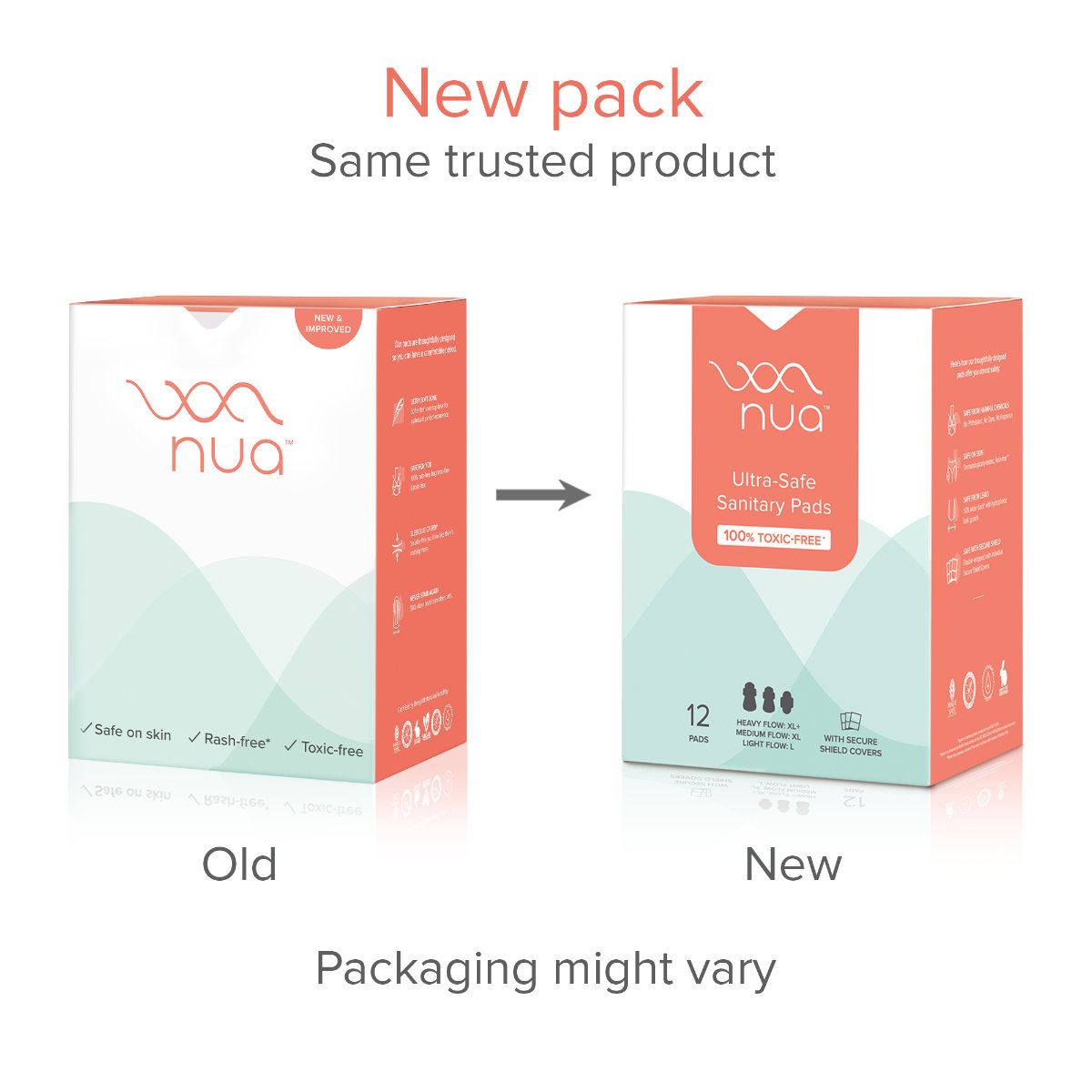 Nua Ultra-Safe Sanitary Pads with Security Shield Covers, 12 Count (3XL+, 5XL, 4L), Pack of 1 Nua Ultra-Safe Sanitary Pads with Security Shield Covers, 12 Count (3XL+, 5XL, 4L), Pack of 1