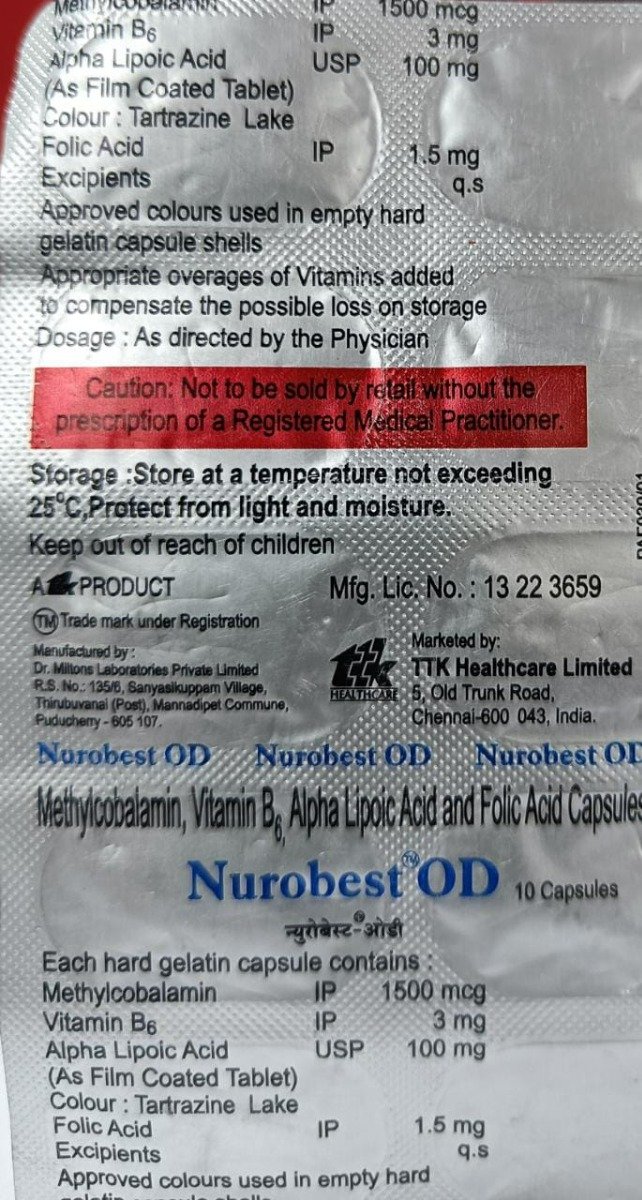 Nurobest OD Tablet 10's, Pack of 10 CAPSULES Nurobest OD Tablet 10's, Pack of 10 CAPSULES