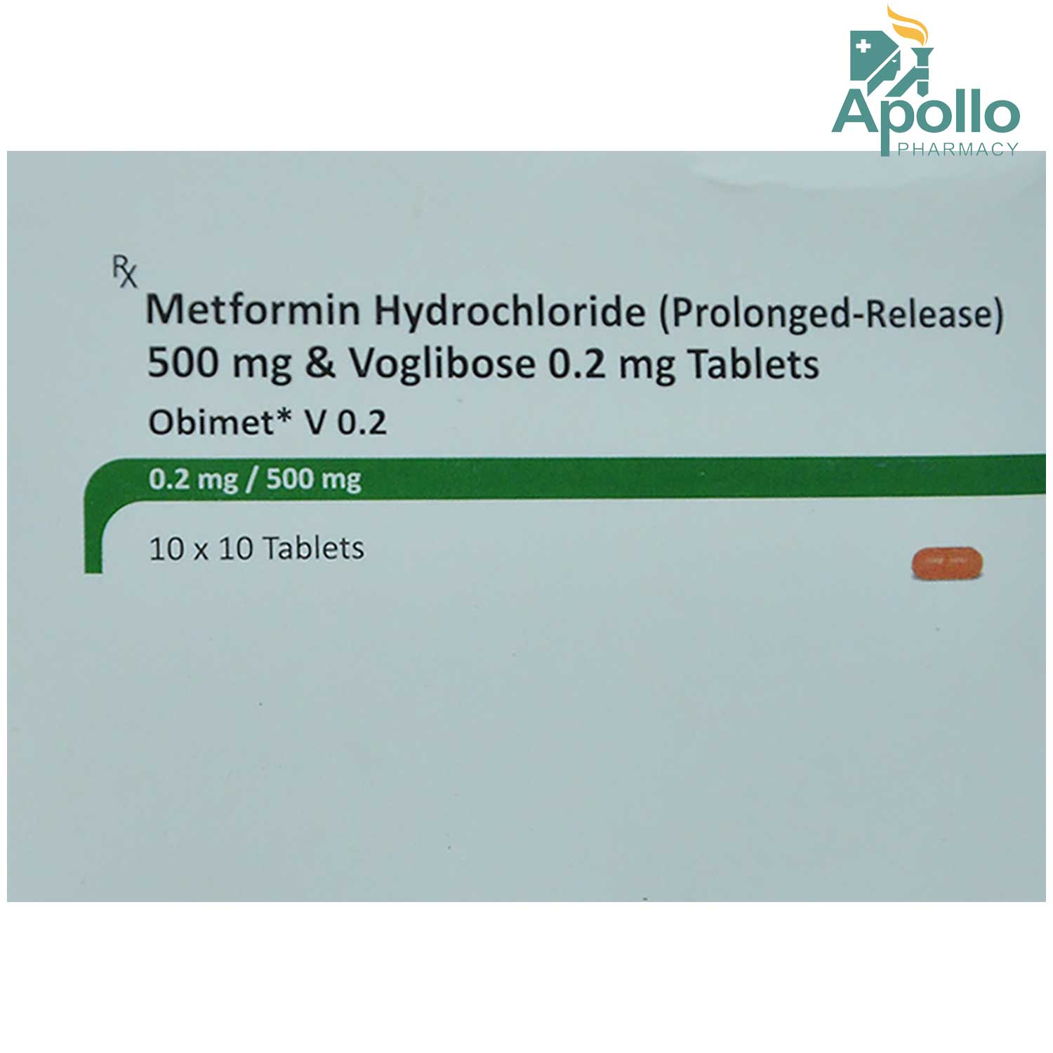 Obimetv 0.2 mg/500 mg Tablet 10's, Pack of 10 Obimetv 0.2 mg/500 mg Tablet 10's, Pack of 10