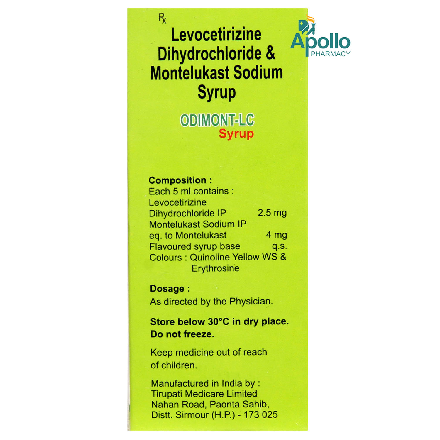 Odimont LC Syrup 60 ml, Pack of 1 Syrup Odimont LC Syrup 60 ml, Pack of 1 Syrup