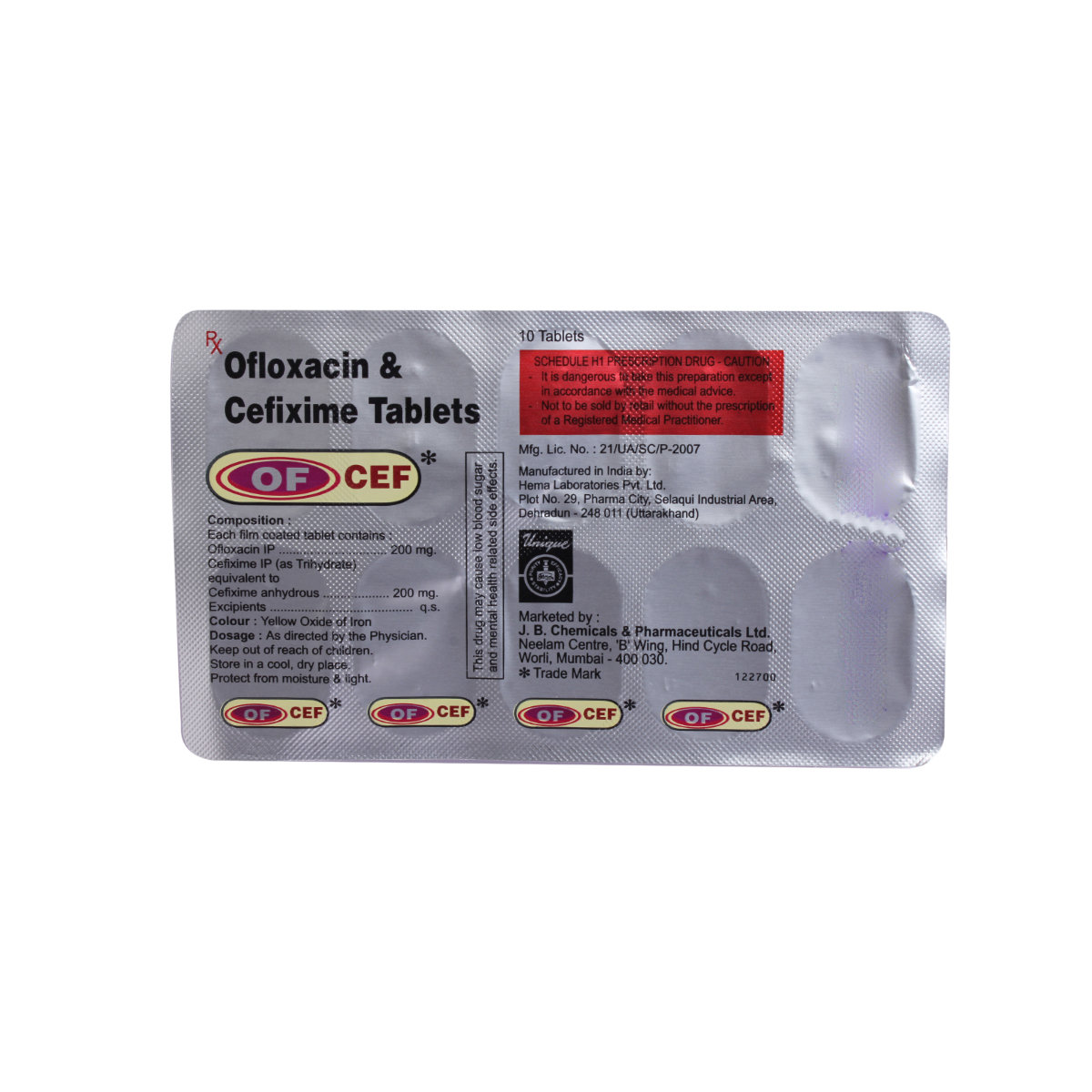 Ofcef 200 mg Tablet 10's, Pack of 10 TABLETS Ofcef 200 mg Tablet 10's, Pack of 10 TABLETS