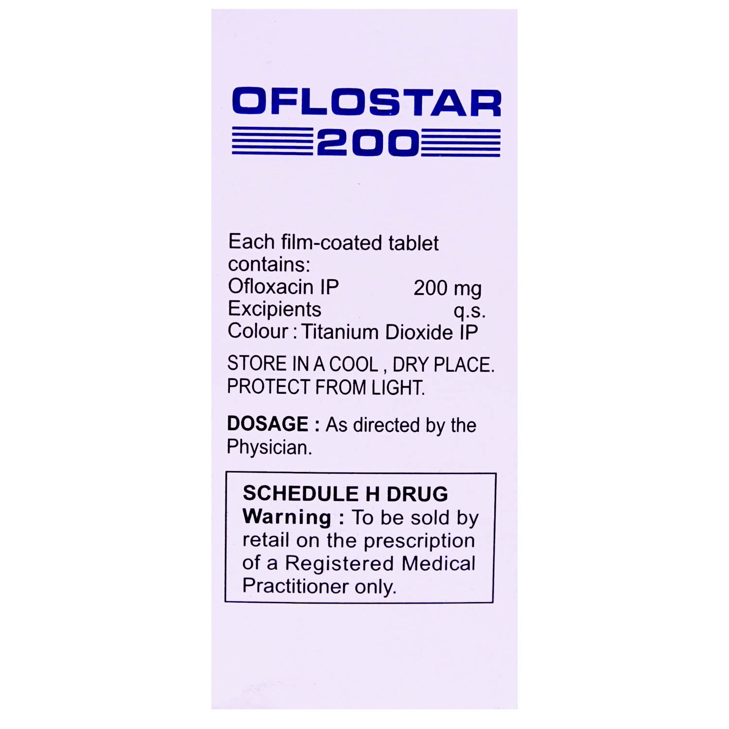 OFLOSTAR 200MG TABLET, Pack of 10 TABLETS OFLOSTAR 200MG TABLET, Pack of 10 TABLETS