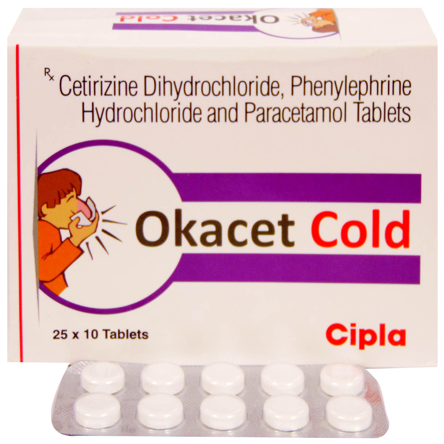 Okacet Cold Tablet 10's, Pack of 10 TABLETS Okacet Cold Tablet 10's, Pack of 10 TABLETS