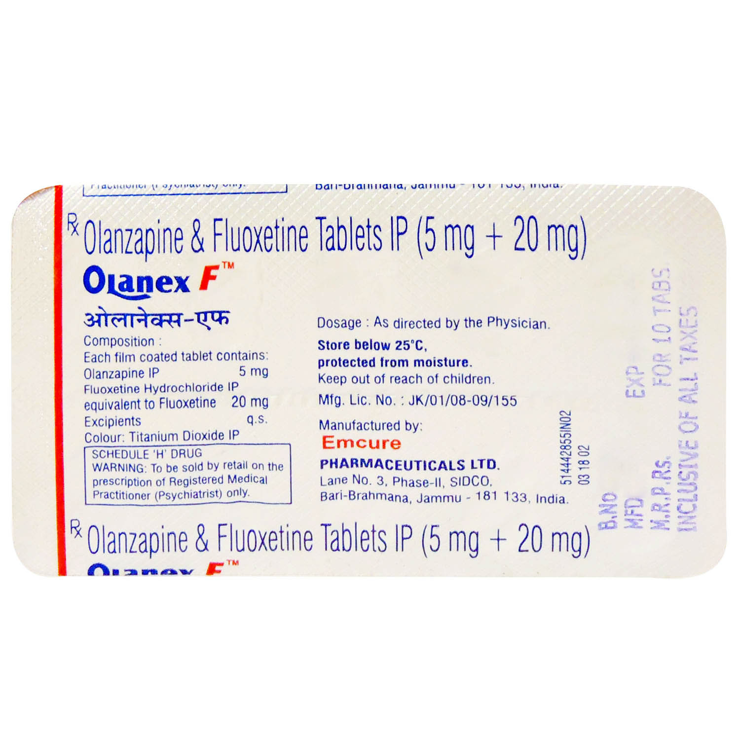Olanex F Tablet 10's, Pack of 10 TABLETS Olanex F Tablet 10's, Pack of 10 TABLETS