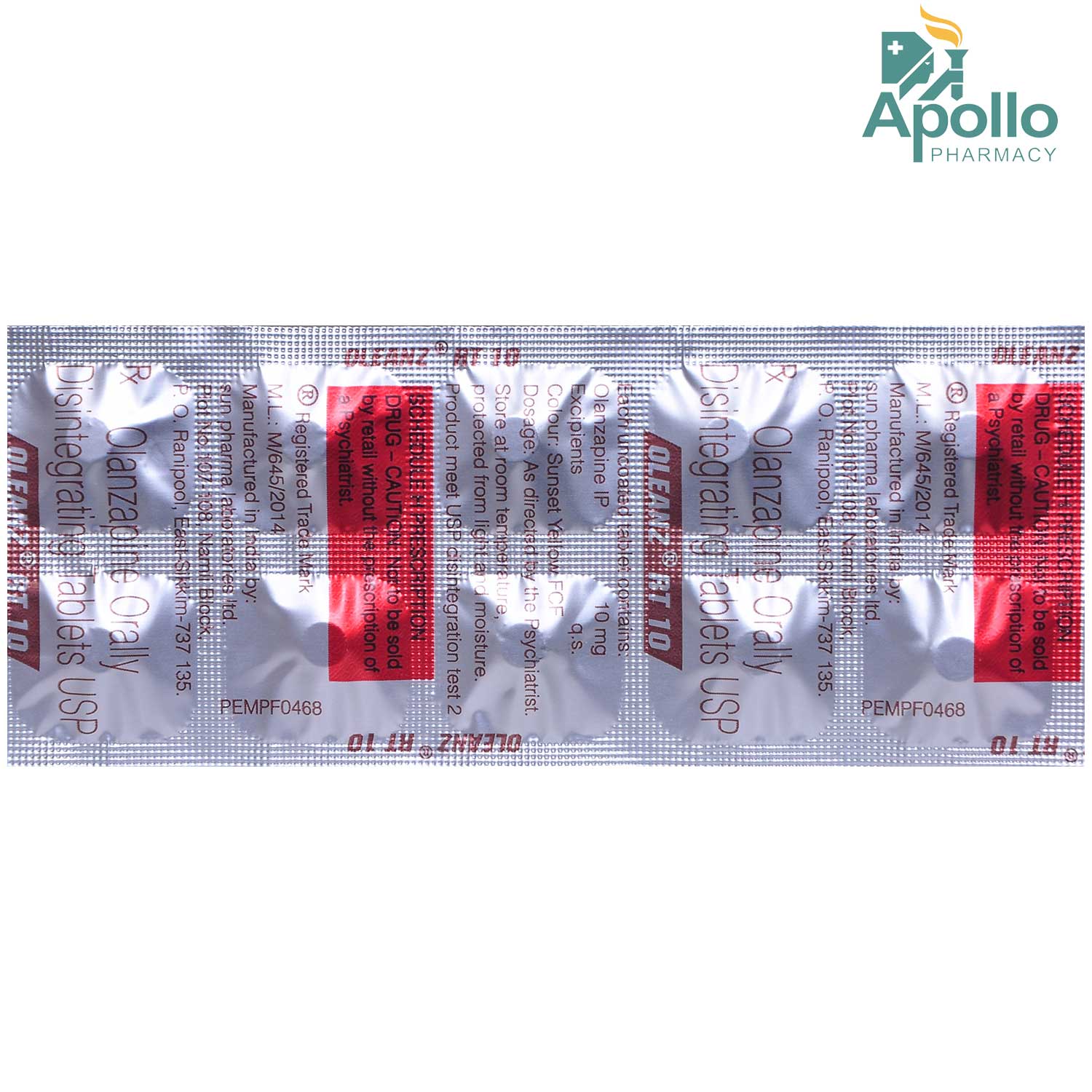 Oleanz RT 10 Tablet 10's, Pack of 10 TabletS Oleanz RT 10 Tablet 10's, Pack of 10 TabletS