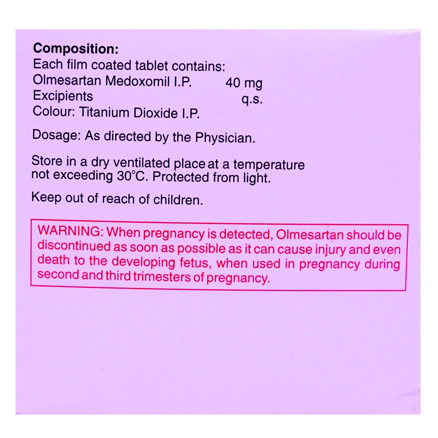 Olmax-40 Tablet 15's, Pack of 15 TABLETS Olmax-40 Tablet 15's, Pack of 15 TABLETS