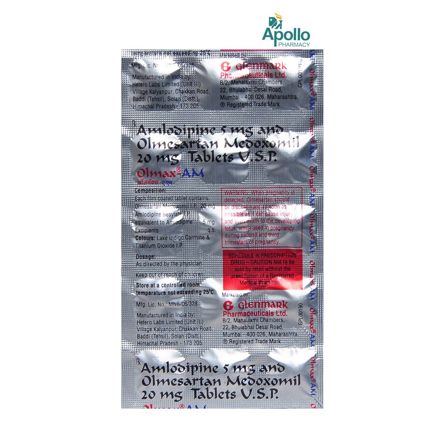 Olmax AM Tablet 15's, Pack of 15 TABLETS Olmax AM Tablet 15's, Pack of 15 TABLETS