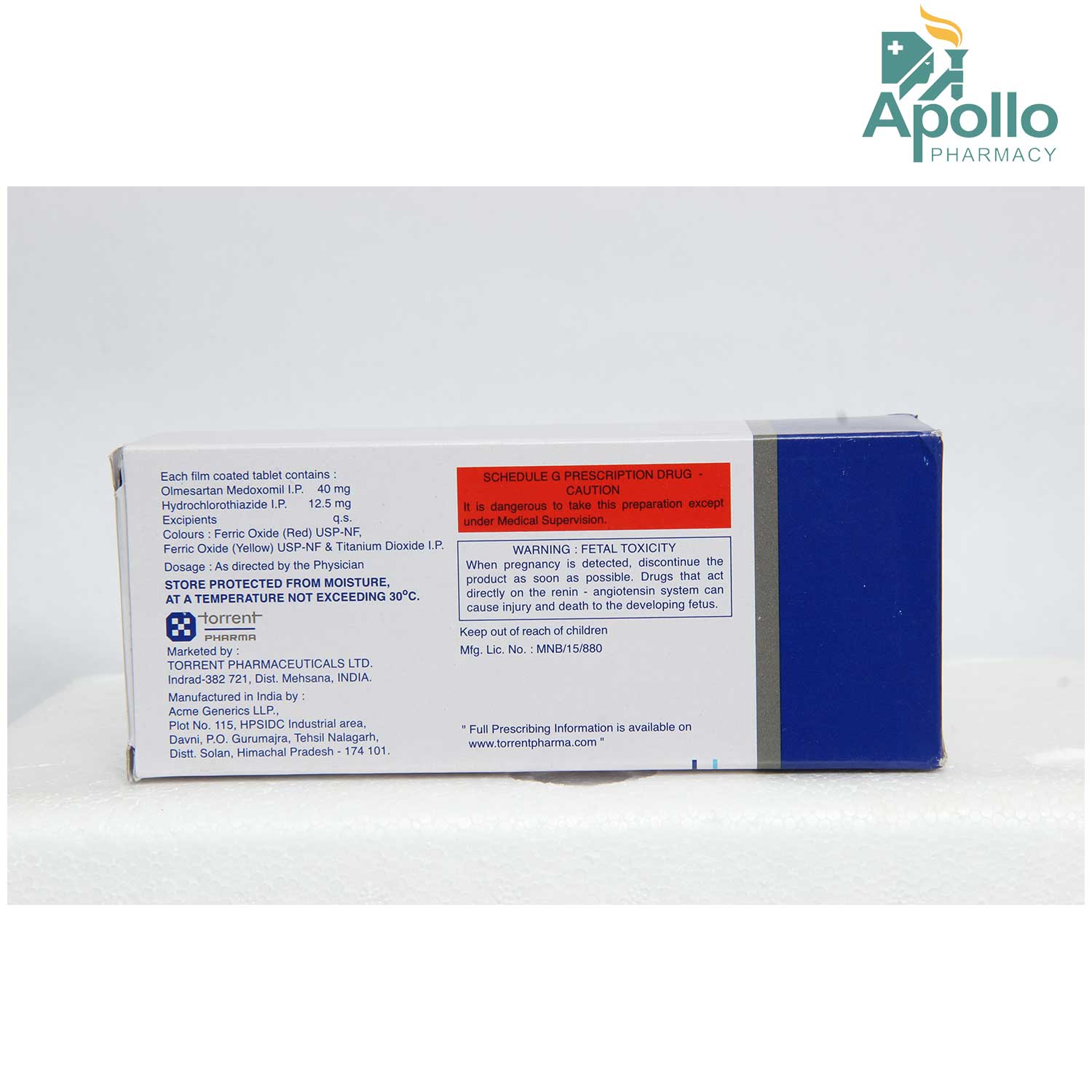 Olmetor-H 40 Tablet 10's, Pack of 10 TABLETS Olmetor-H 40 Tablet 10's, Pack of 10 TABLETS