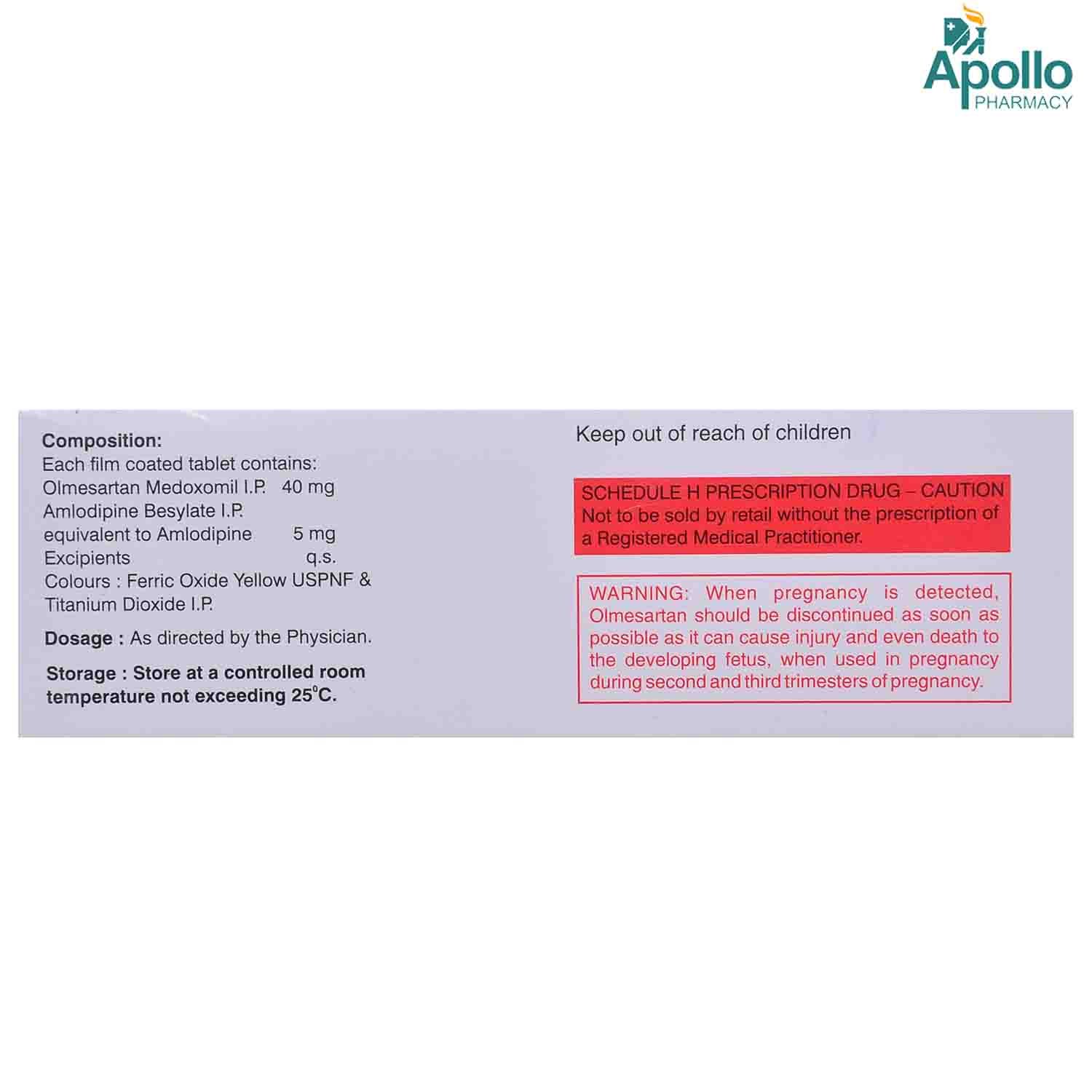 Olmax-40 AM Tablet 15's, Pack of 15 TABLETS Olmax-40 AM Tablet 15's, Pack of 15 TABLETS