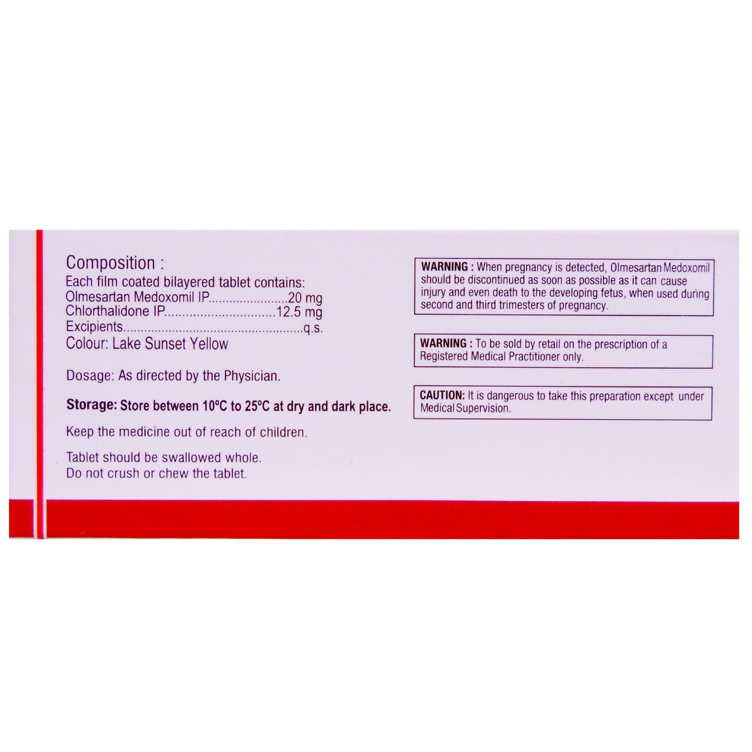 Olmin 20-CH Tablet 10's, Pack of 10 TABLETS Olmin 20-CH Tablet 10's, Pack of 10 TABLETS