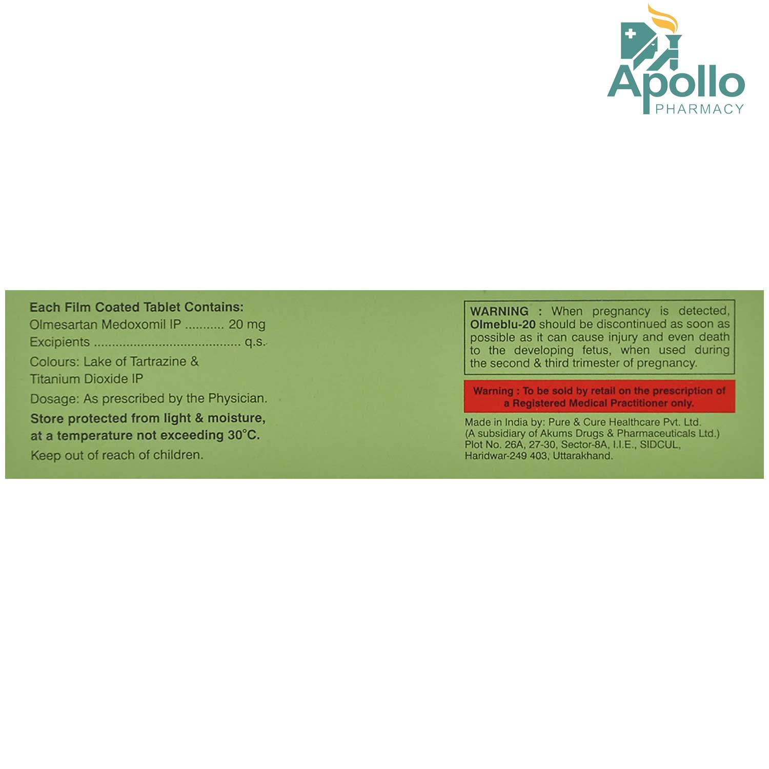 Olmeblu 20 Tablet 10's, Pack of 10 TABLETS Olmeblu 20 Tablet 10's, Pack of 10 TABLETS