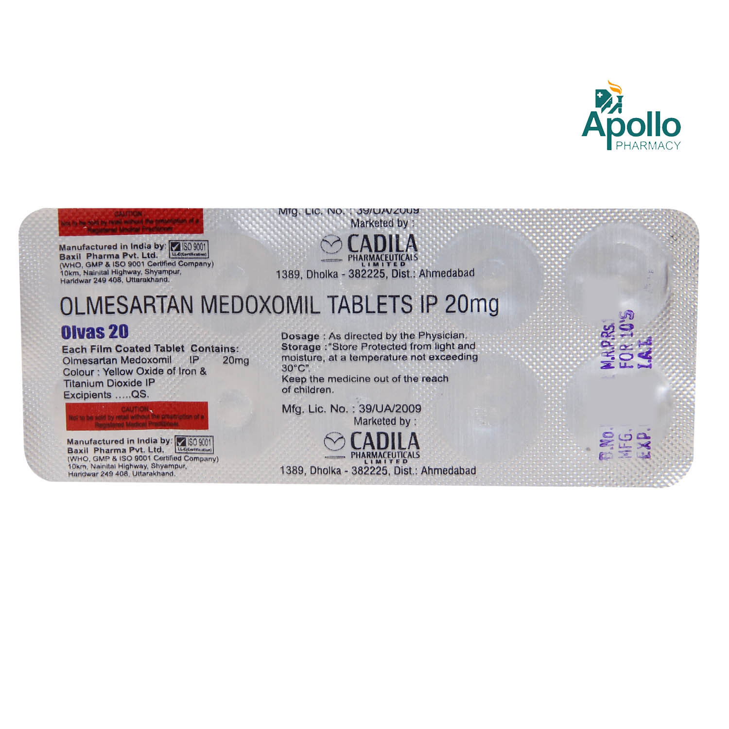 Olvas 20 Tablet 10's, Pack of 10 TABLETS Olvas 20 Tablet 10's, Pack of 10 TABLETS