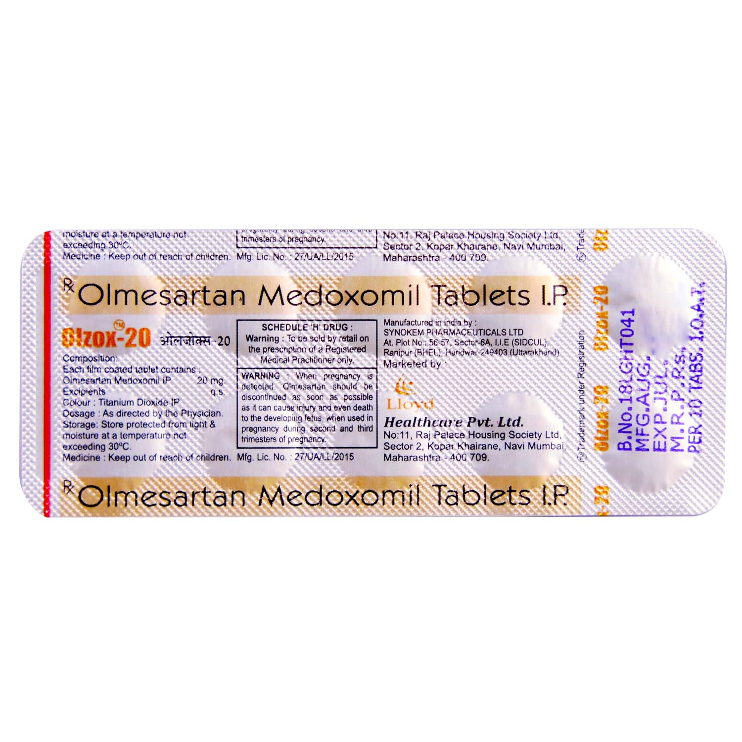 Olzox-20 Tablet 10's, Pack of 10 TABLETS Olzox-20 Tablet 10's, Pack of 10 TABLETS