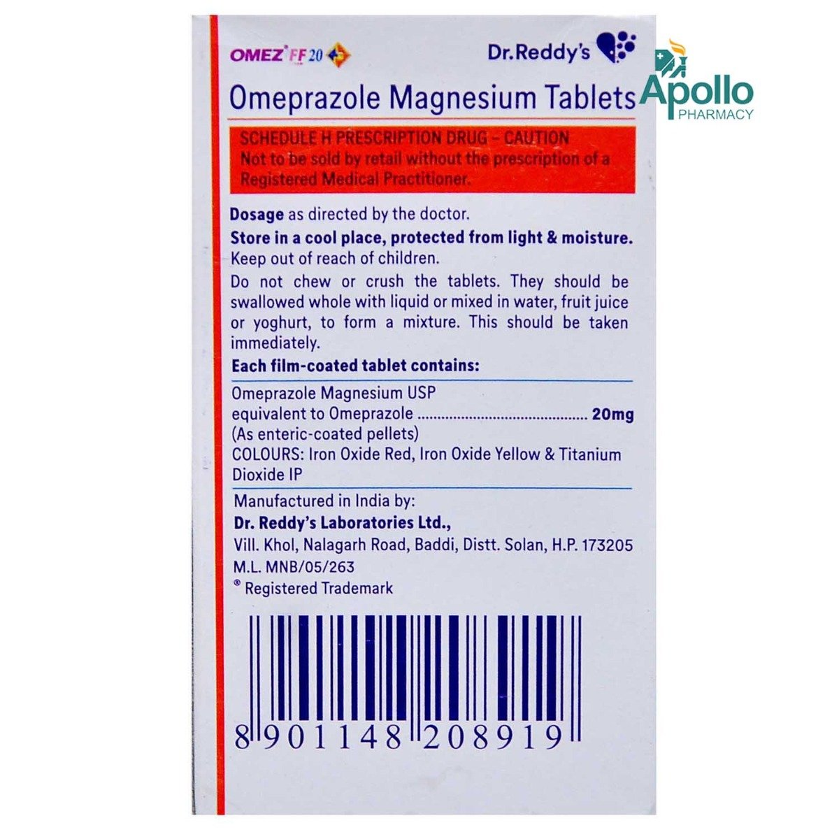 Omez FF 20 Tablet 10's, Pack of 10 TABLETS Omez FF 20 Tablet 10's, Pack of 10 TABLETS