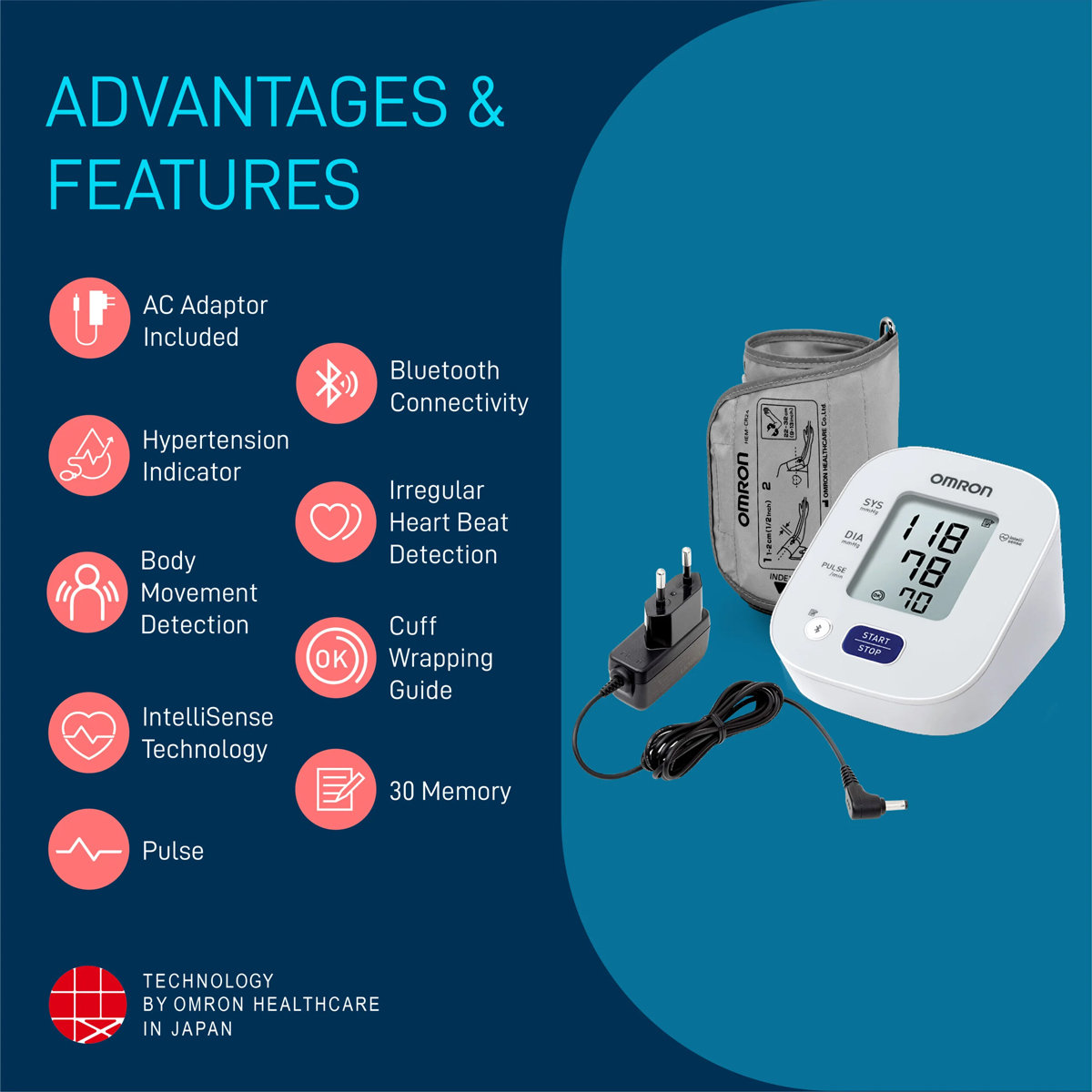 Omron HEM 7143T1-A Digital Bluetooth Blood Pressure Monitor, 1 Count, Pack of 1 Omron HEM 7143T1-A Digital Bluetooth Blood Pressure Monitor, 1 Count, Pack of 1