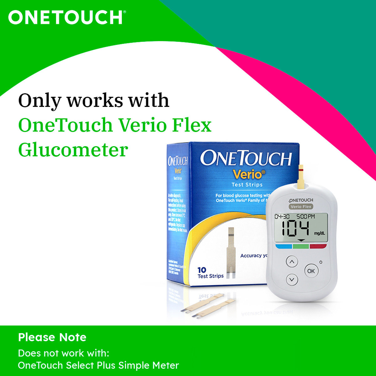 OneTouch Verio Test Strips, 10 Count, Pack of 1 OneTouch Verio Test Strips, 10 Count, Pack of 1