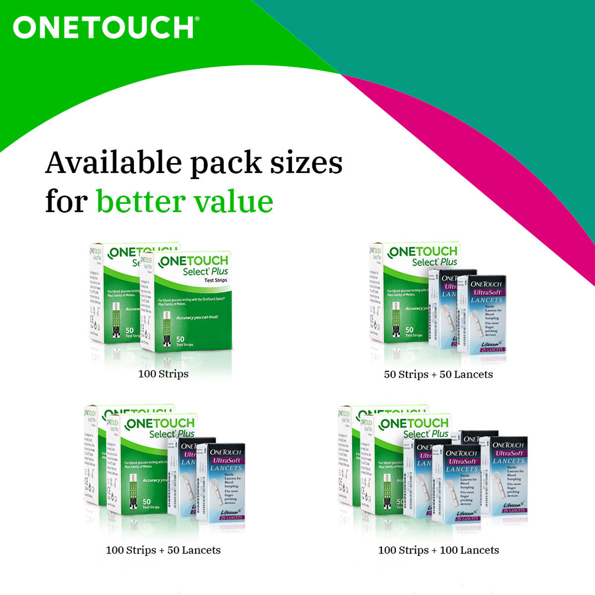 OneTouch Select Plus Test Strips, 50 Count, Pack of 1 OneTouch Select Plus Test Strips, 50 Count, Pack of 1