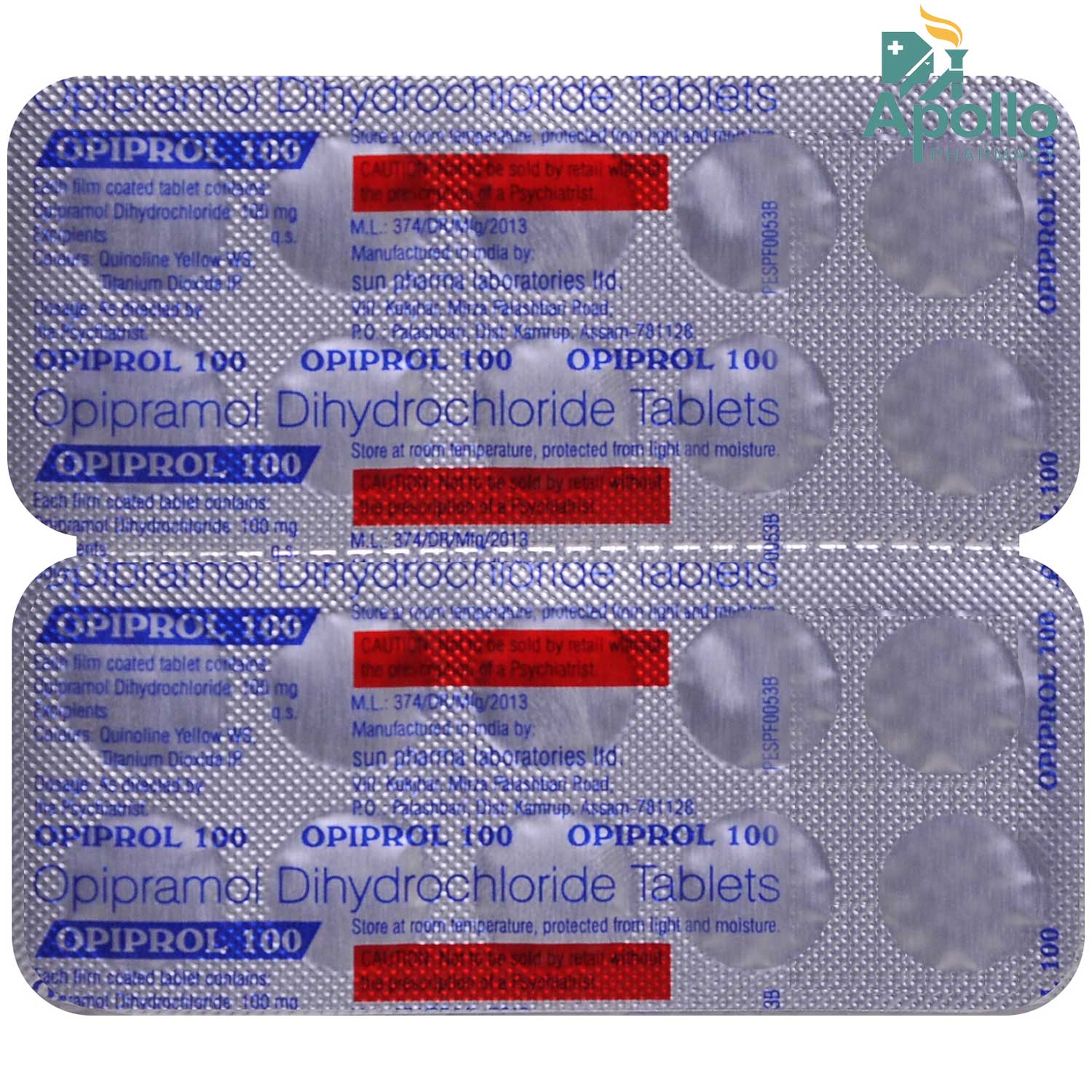 Opiprol 100 Tablet 10's, Pack of 10 TABLETS Opiprol 100 Tablet 10's, Pack of 10 TABLETS