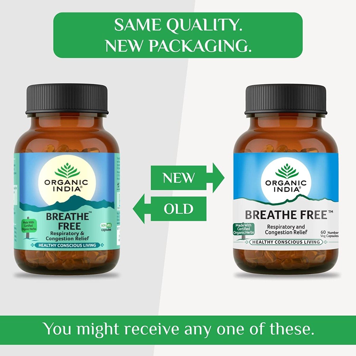 Organic India Breathe Free, 60 Capsules, Pack of 1 Organic India Breathe Free, 60 Capsules, Pack of 1