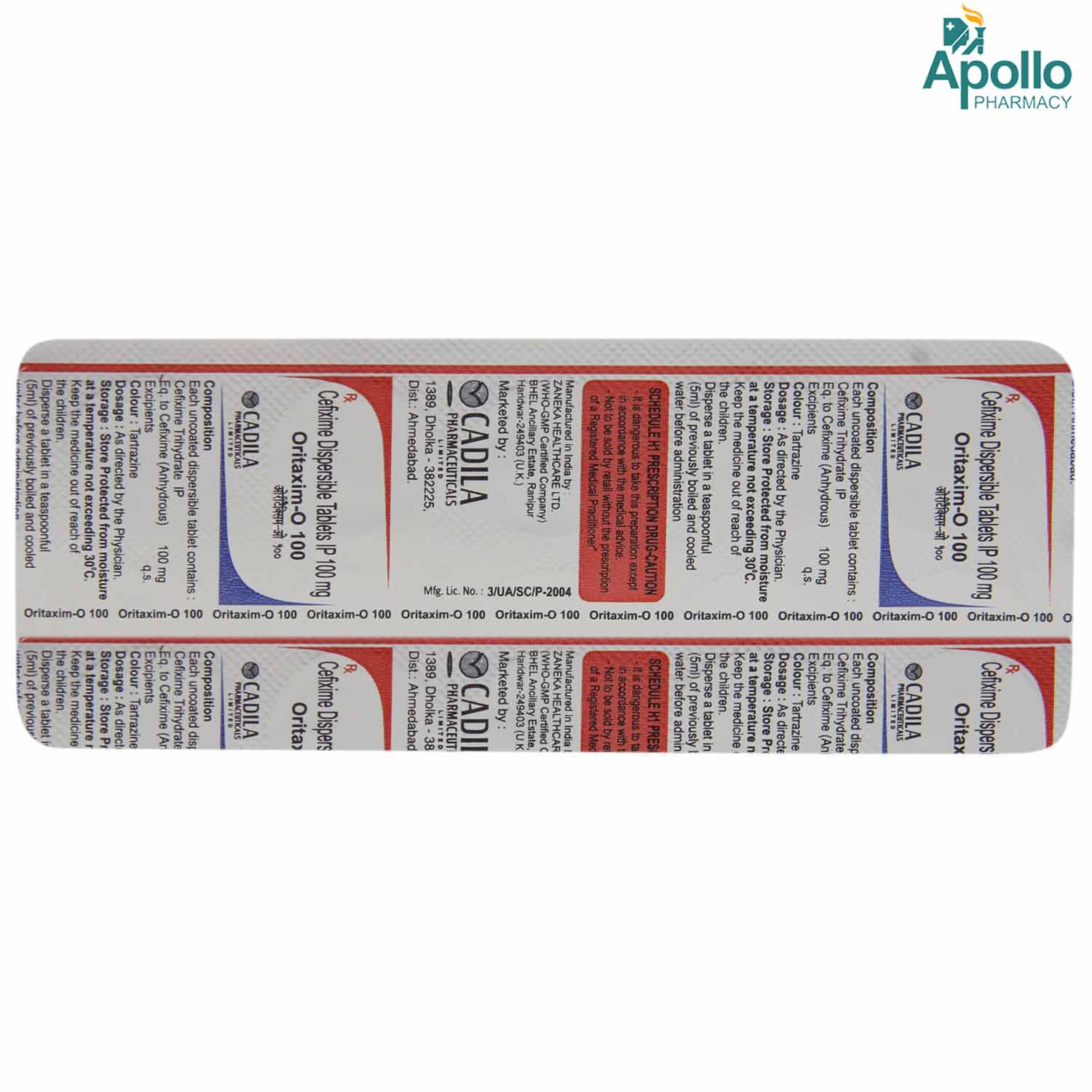 Oritaxim O 100 mg Tablet 10's, Pack of 10 TABLETS Oritaxim O 100 mg Tablet 10's, Pack of 10 TABLETS