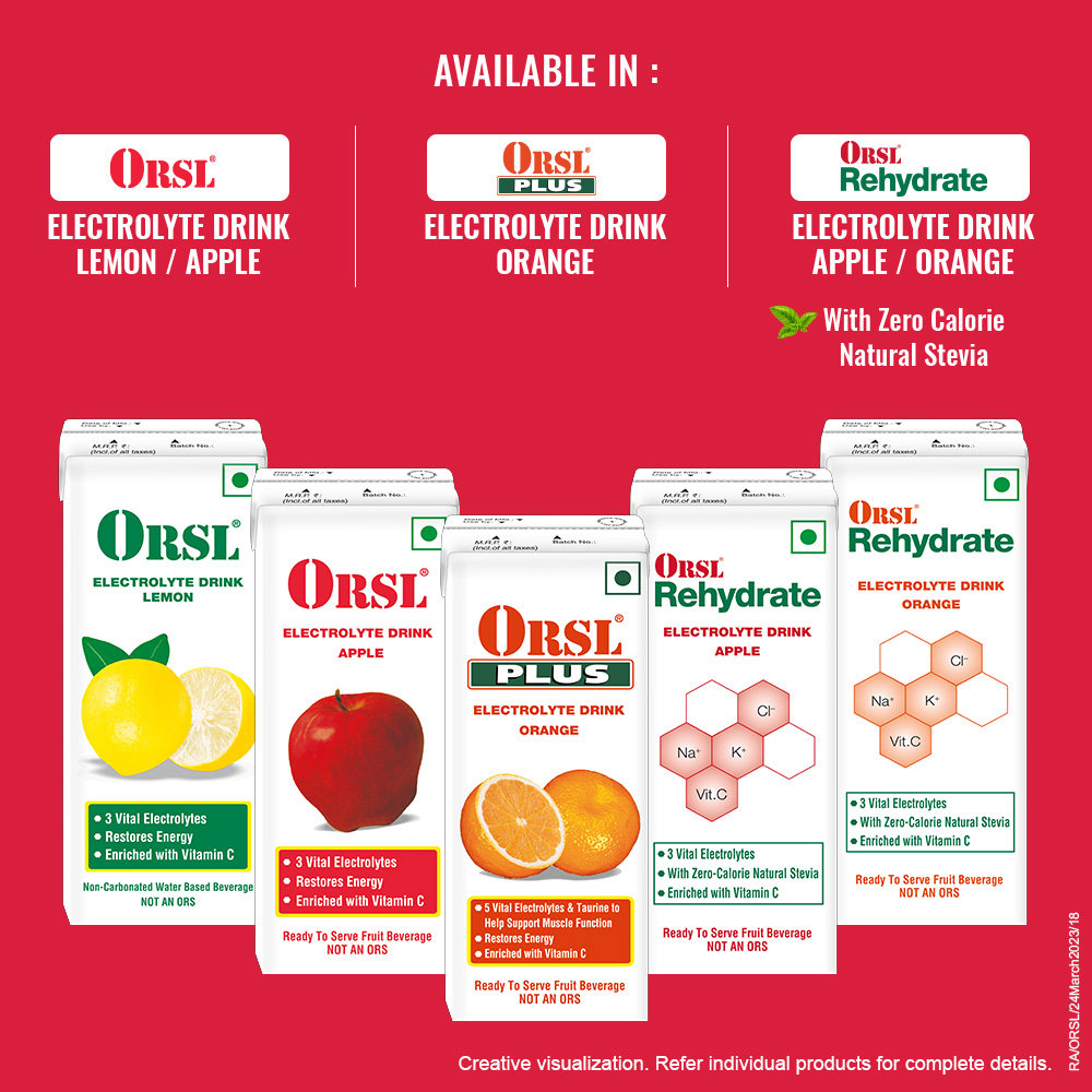 ORSL Electrolyte Apple Drink, 200 ml, Pack of 1 ORSL Electrolyte Apple Drink, 200 ml, Pack of 1