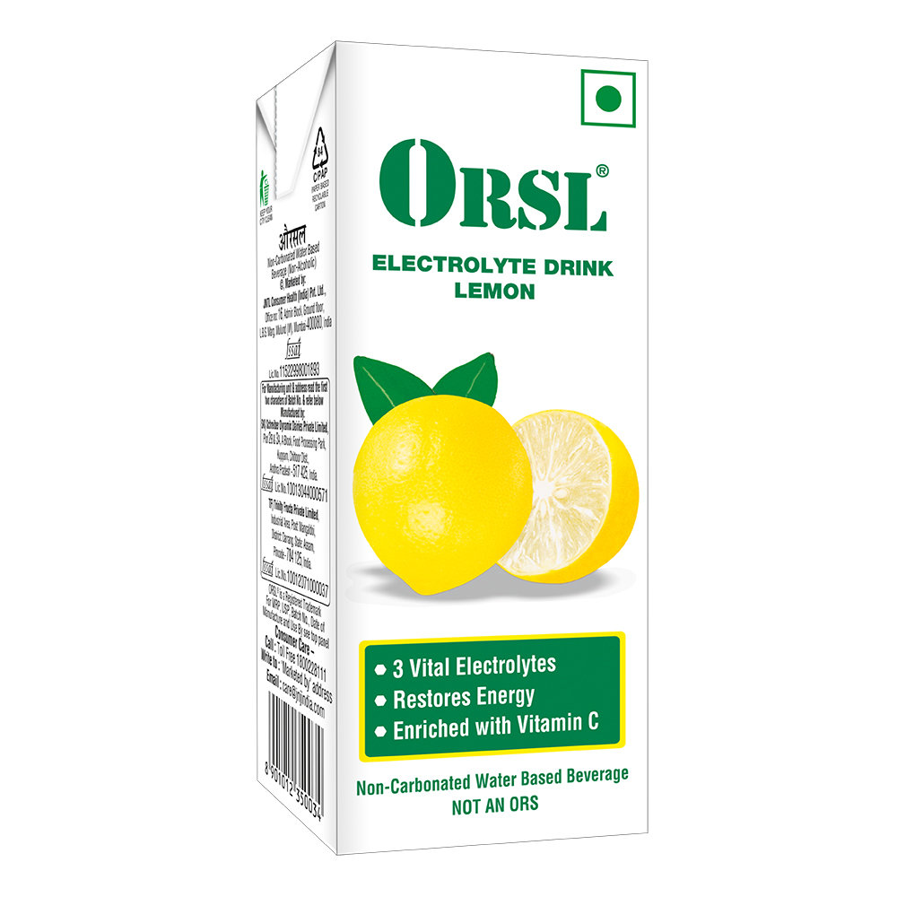 ORSL® Electrolyte Lemon Drink, 200 ml, Pack of 1 ORSL® Electrolyte Lemon Drink, 200 ml, Pack of 1