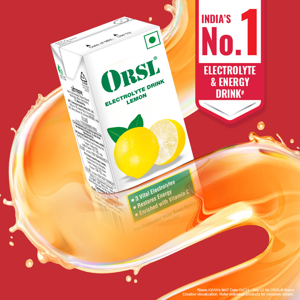 ORSL® Electrolyte Lemon Drink, 200 ml, Pack of 1 ORSL® Electrolyte Lemon Drink, 200 ml, Pack of 1