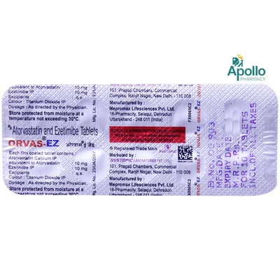 ORVAS EZ 10MG TABLET, Pack of 10 TABLETS