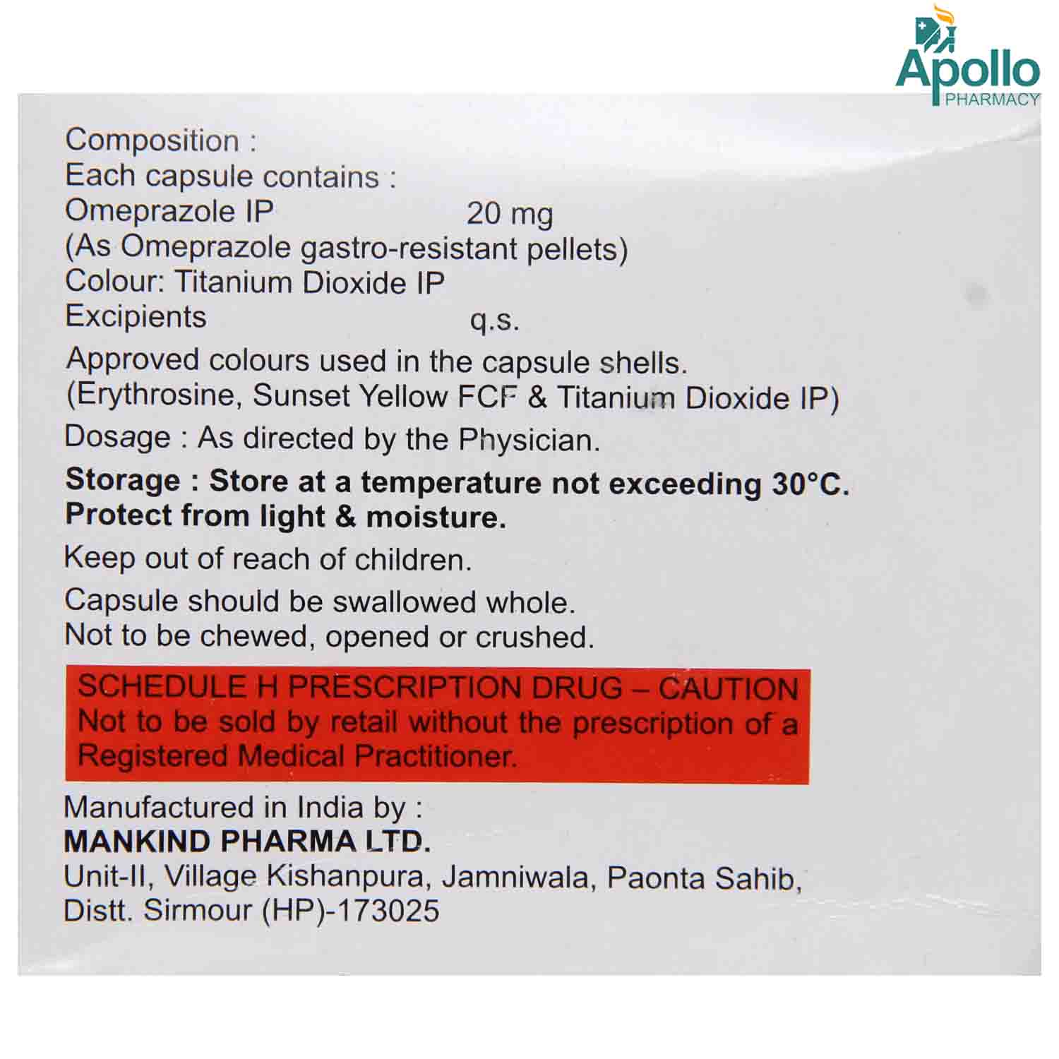 Oskar 20 mg Tablet 10's, Pack of 10 TABLETS Oskar 20 mg Tablet 10's, Pack of 10 TABLETS